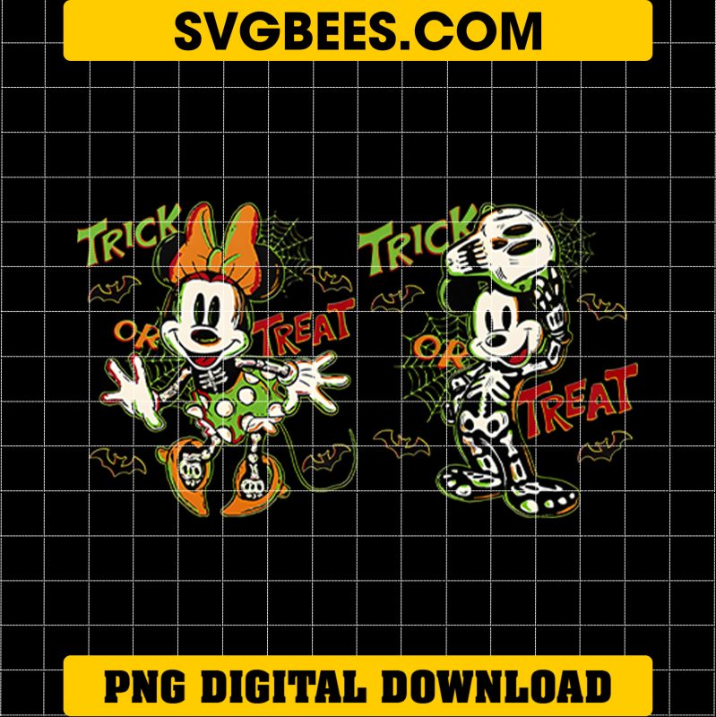 Trick Or Treat Mickey Minnie Halloween PNG, Happy Halloween PNG, Spooky Vibes PNG, Boo PNG