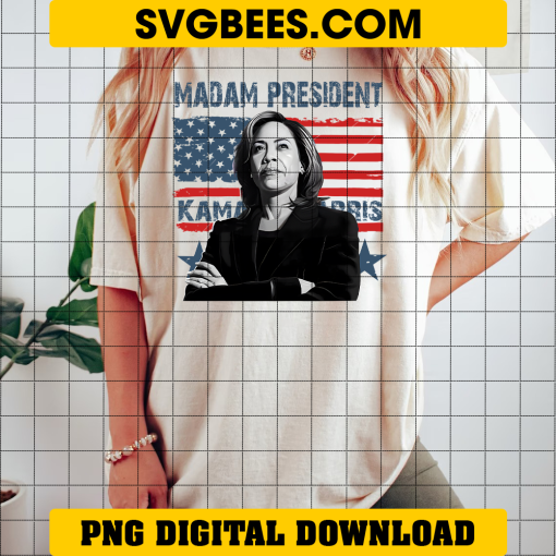 Kamala Harris Madam President 2024 PNG