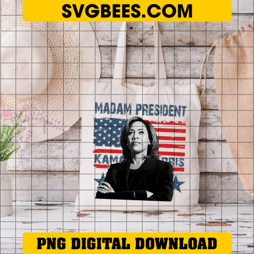 Kamala Harris Madam President 2024 PNG