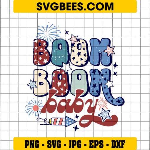 Boom Boom Baby 4th of July Svg, Independence Day Svg, USA Svg