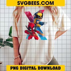 Chibi Deadpool X Wolverine PNG, Cute Deadpool And Wolverine PNG on shirt
