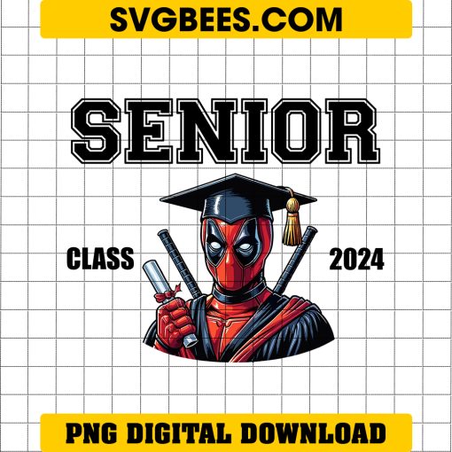 Deadpool Graduation 2024 PNG, Superhero Graduation PNG, Senior Class 2024 PNG