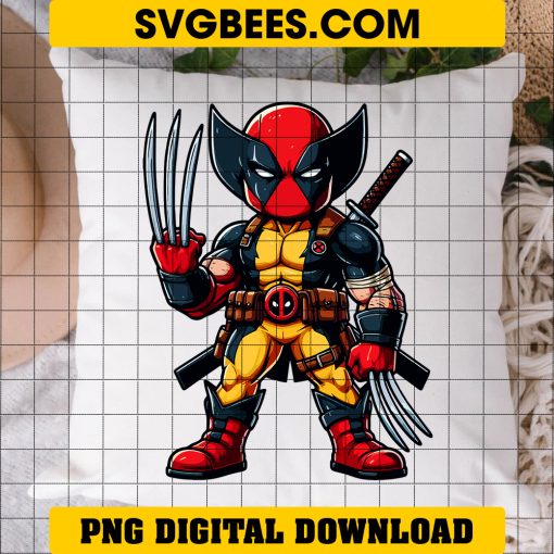 Deadpool X Wolverine PNG, Wolverine Deadpool PNG on pillow
