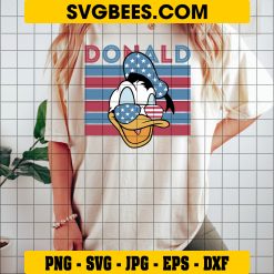 Donald Duck Face 4th of July Svg, Retro 4th of July Svg on shirt
