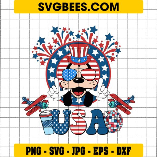 Goofy Face 4th of July Svg, Retro 4th of July Svg, America Svg