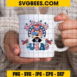 Goofy Face 4th of July Svg, Retro 4th of July Svg, America Svg on cup