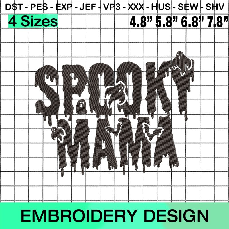 Spooky Mama Halloween Embroidery Design