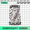 Spooky Teacher School Halloween Embroidery Design