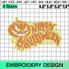 Happy Halloween Pumpkin Embroidery Design
