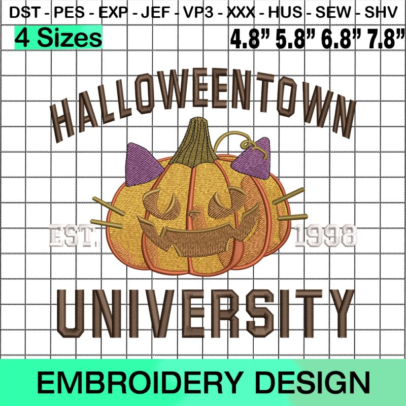 Halloweentown University Est 1998 Embroidery Designs