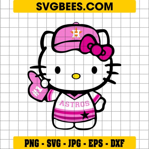 HOUSTON ASTROS HELLO KITTY 3 SVG EPS DXF PNG FILE, DIGITAL DOWNLOAD, INSTANT DOWNLOAD