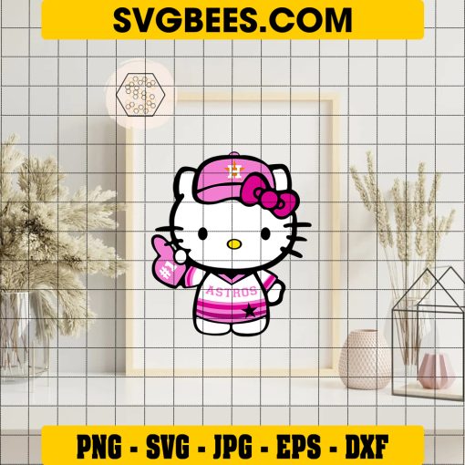 HOUSTON ASTROS HELLO KITTY 3 SVG EPS DXF PNG FILE, DIGITAL DOWNLOAD, INSTANT DOWNLOAD ON FRAME