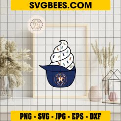 HOUSTON ASTROS ICE CREAM HAT SVG EPS DXF PNG FILE, DIGITAL DOWNLOAD, INSTANT DOWNLOAD ON FRAME