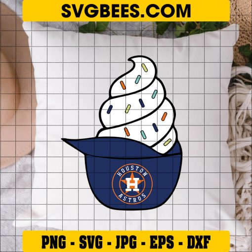 HOUSTON ASTROS ICE CREAM HAT SVG EPS DXF PNG FILE, DIGITAL DOWNLOAD, INSTANT DOWNLOAD ON PILLOW