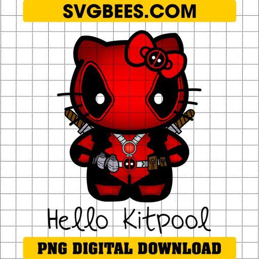 Hello Kitty X Deadpool PNG, Dead Pool Hello Kitty PNG