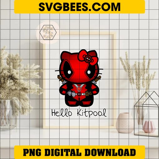 Hello Kitty X Deadpool PNG, Dead Pool Hello Kitty PNG ON FRAME