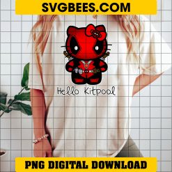 Hello Kitty X Deadpool PNG, Dead Pool Hello Kitty PNG ON SHIRT