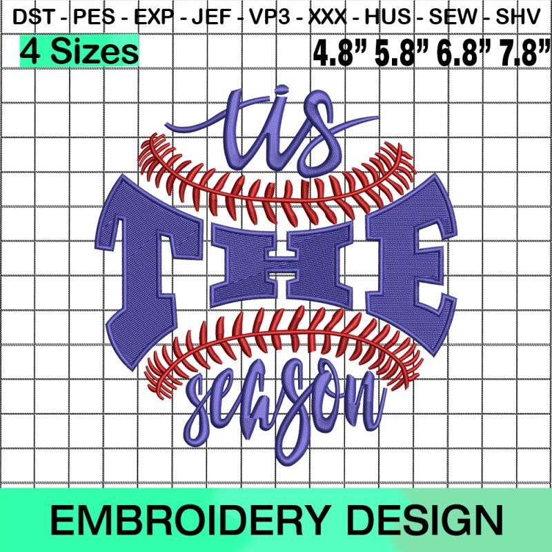 Tis The Season Ball Embroidery Design