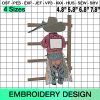 Cowboy Fence Embroidery Design