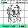 Golden Retriever Dog Embroidery Design