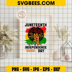 Juneteenth Freedom Day Svg, Black Independence Day Svg, Black Girl Svg on frame