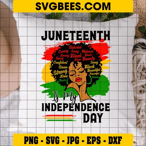 Juneteenth Freedom Day Svg, Black Independence Day Svg, Black Girl Svg on pillow