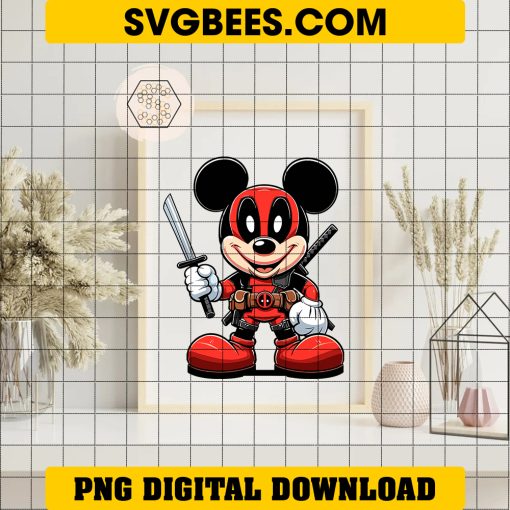 Mickey Deadpool PNG, Deadpool Mickey Mouse PNG on frame