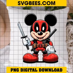 Mickey Deadpool PNG, Deadpool Mickey Mouse PNG on pillow