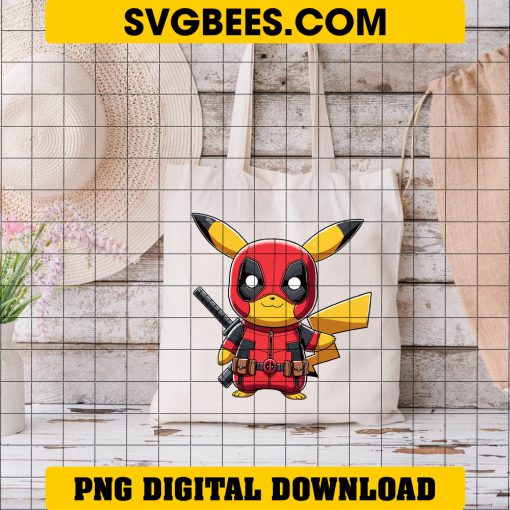 Pikachu Deadpool PNG, Deadpool X Pikachu PNG on bag