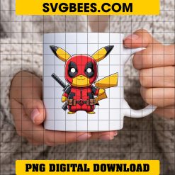 Pikachu Deadpool PNG, Deadpool X Pikachu PNG on cup