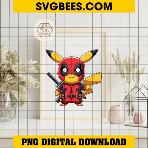 Pikachu Deadpool PNG, Deadpool X Pikachu PNG on frame