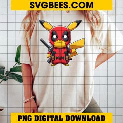 Pikachu Deadpool PNG, Deadpool X Pikachu PNG on shirt