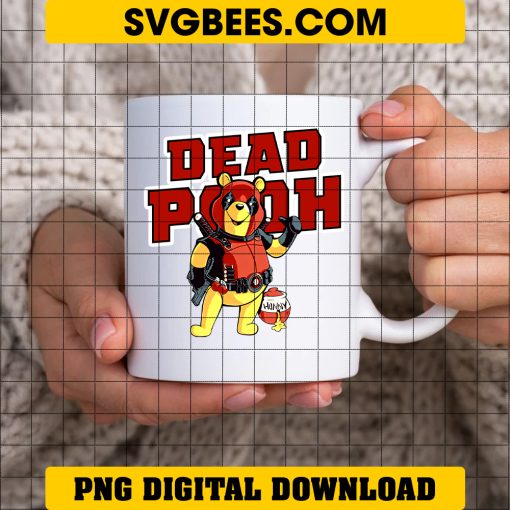 Winnie The Pooh X Deadpool PNG, Winnie The Deadpool PNG on cup