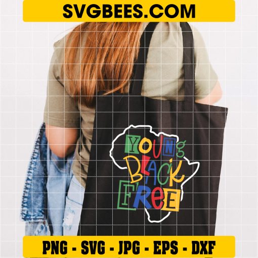 Young Black Free Svg, African American History Svg, Civil Rights Svg on bag