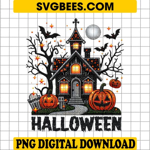 Halloween House PNG, Scary Pumpkin PNG