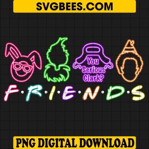 Neon Pop Culture Friends PNG, Iconic Characters PNG, Neon PNG