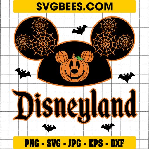 Mickey Mouse Disneyland Pumpkin SVG, Disney Halloween SVG PNG EPS DXF