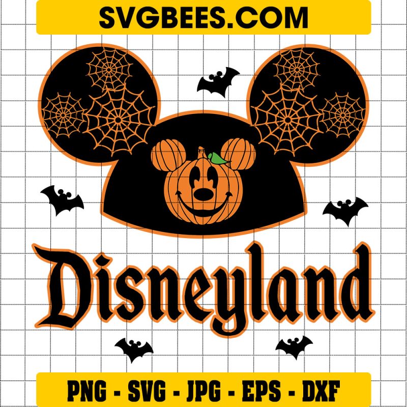 Mickey Mouse Disneyland Pumpkin SVG, Disney Halloween SVG PNG EPS DXF