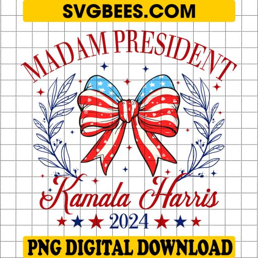 Kamala Harris For President 2024 Png, Madam President Png, Election 2024 Png, America Coquette Png, Harris 2024 Png