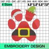 Dog Paw Santa, Christmas Embroidery Design