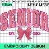 Coquette Senior Class Of 2025 Embroidery Design