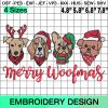 Merry Woofmas, Christmas Dog Embroidery Design