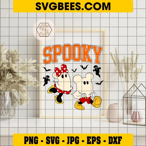 Spooky Season Mickey And Minnie Ghost SVG