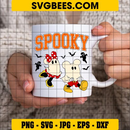 Spooky Season Mickey And Minnie Ghost SVG