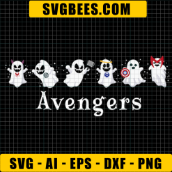 The Ghost Avengers SVG, Funny Halloween SVG, Spiderman, Ironman, Thor, Captain America, Scarlet Witch SVG