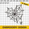 Spider Web Heart Embroidery, Halloween Embroidery, Spiderweb Embroidery Design