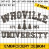 Whoville University Embroidery Design for Christmas Embroidery Designs