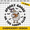 Spooky Goose Embroidery Design, Funny Halloween Embroidery Design