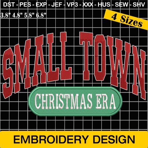 Small Town Christmas Era Embroidery Design, Christmas Embroidery Design