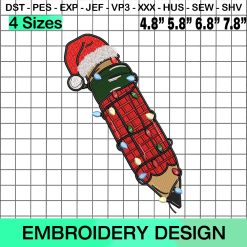 Christmas Pencil Embroidery Design - Festive Christmas Embroidery Designs for the Holidays